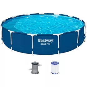 Medence fémvázas 396x84 cm Bestway Steel Pro 5612E