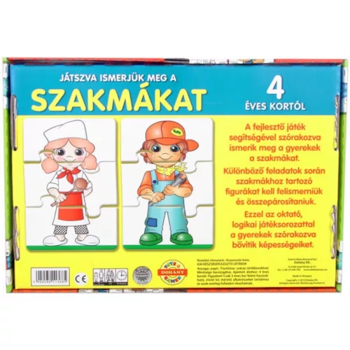Játszva ismerjük meg a szakmákat – párosító oktató puzzle