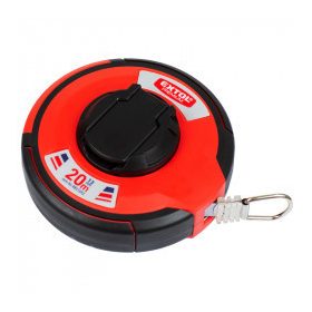   Mérőszalag, 20 m – gumírozott ház, fém szalag – Extol Premium