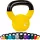 Kettlebell - füles súlyzó 4 kg, sárga, MOVIT