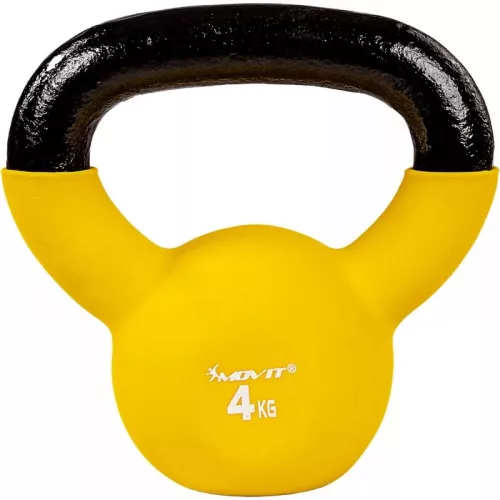 Kettlebell - füles súlyzó 4 kg, sárga, MOVIT