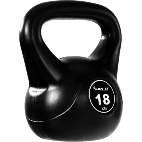 Kettlebell, füles súlyzó 18 kg fekete, MOVIT 