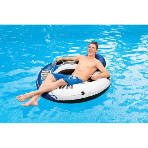 Háttámlás úszó fotel - Run River kék - Intex 58825EU