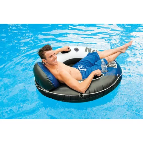 Háttámlás úszó fotel - Run River kék - Intex 58825EU