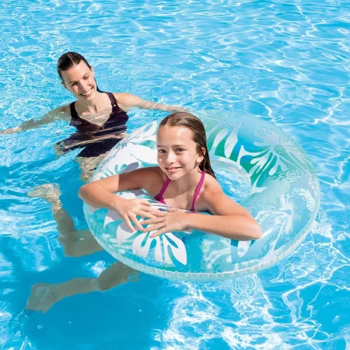 Úszógumi 91 cm virágmintás, türkiz – Intex 59251