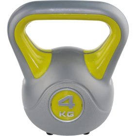  Füles súlyzó, Kettlebell 4 kg, műanyag bevonattal, PRO-Sport