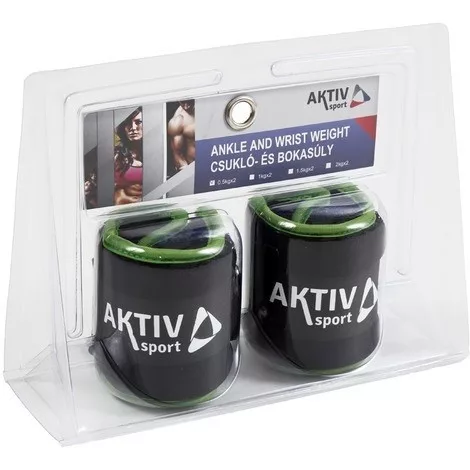 Csukló- és bokasúly, (Kéz- lábsúly) 2x1 kg fekete-zöld A-sport 