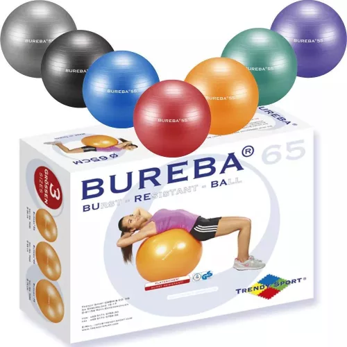 Gimnasztikai labda, erősített, durranásmentes 65 cm ezüst - Trendy Bureba