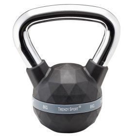   Kettlebell, füles súlyzó, fekete-króm, 8 kg, Trendy Premium 