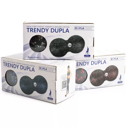 Masszírozó labda dupla 8×16 cm – fekete-szürke – Trendy 