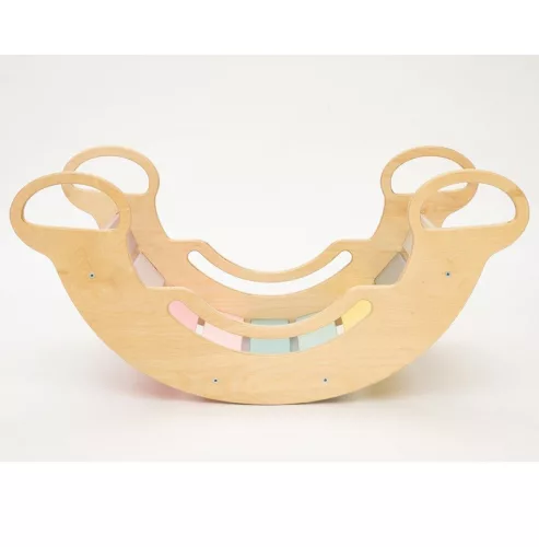 Montessori hinta 6 az 1-ben – multifunkcionális fa játszóeszköz – Smile pasztell