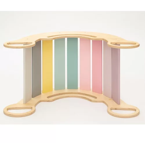 Montessori hinta 6 az 1-ben – multifunkcionális fa játszóeszköz – Smile pasztell