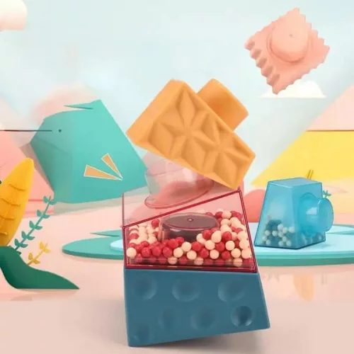 Montessori piramis érzékelő torony golyókkal Sky