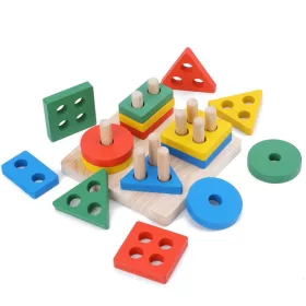 Montessori szín- és formaválogató játék fából - Sky
