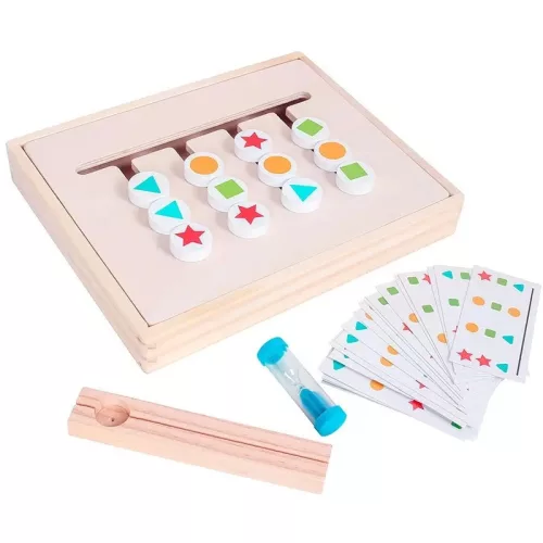 Montessori szín és forma egyező fejtörő logikai társasjáték