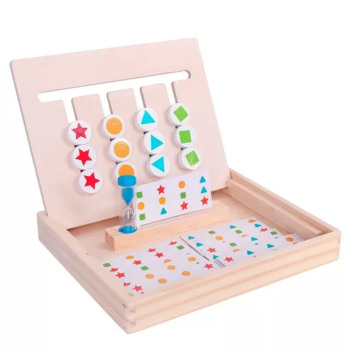 Montessori szín és forma egyező fejtörő logikai társasjáték