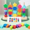 Montessori fűzős fa játék