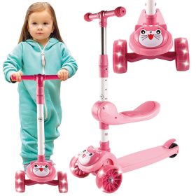 Háromkerekű roller LED kerekekkel rózsaszín – MalPlay