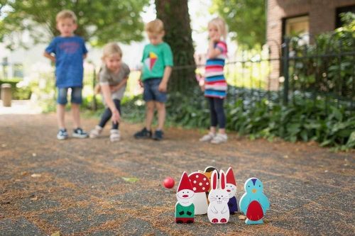 Bowling játék fa tekebábukkal 6 db – BS Toys