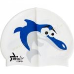 Úszósapka gyerek, delfines fehér SWIMFIT