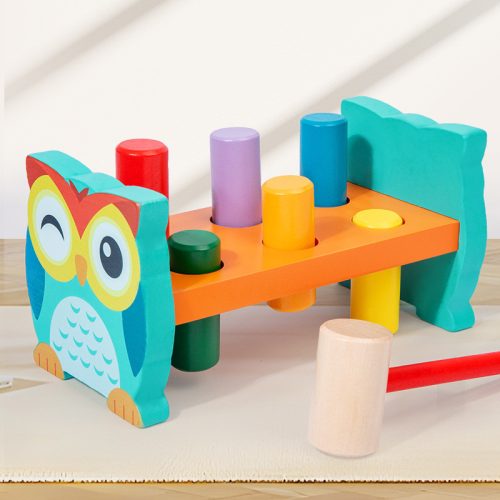 Kalapáló pad – bagoly mintával, fejlesztő játék gyerekeknek