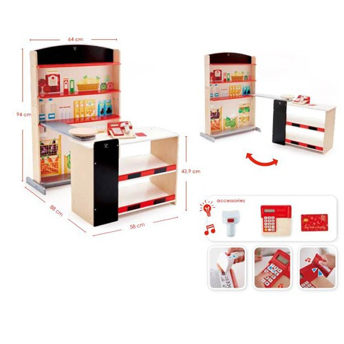 Elárusító pult pénztárgéppel és vonalkód leolvasóval - Hape 