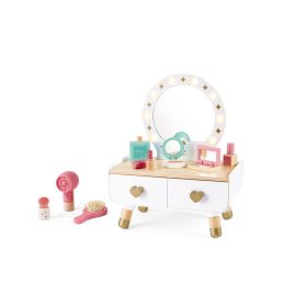   Tündérdivat fésülködő asztalka világítással – 14 db-os készlet - Hape