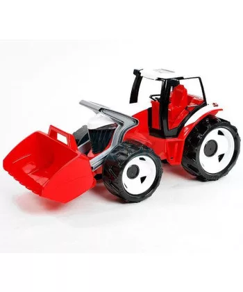 Lena óriás kanalas traktor, piros – 69 cm