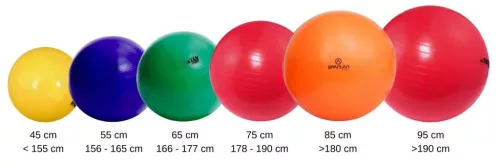 Gimnasztikai labda erősített, durranásmentes 45 cm pumpával PRO-Fit Lila