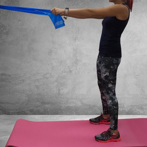 Erősítő gumiszalag fitnesz szalag Power band 200x15x0,45 cm közepes (kék) PRO-Fit 