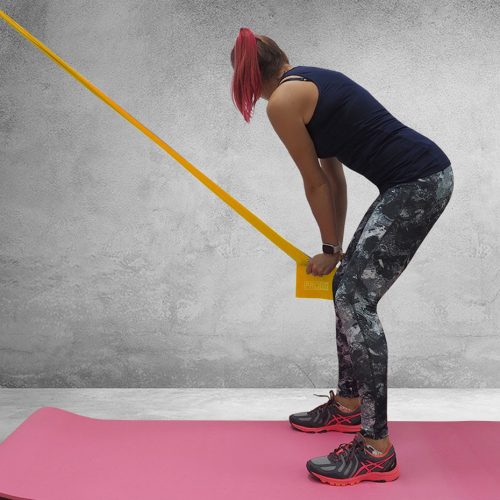 Erősítő gumiszalag fitnesz szalag Power band 200x15x0,35 cm Light (Sárga) PRO-Fit