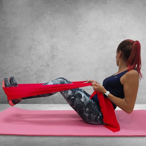 Erősítő gumiszalag fitnesz szalag, power band 120x15x0,55 cm piros HARD PRO-Fit