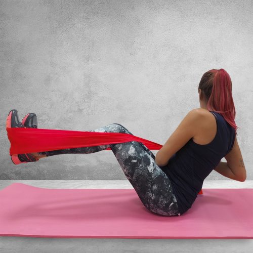 Erősítő gumiszalag fitnesz szalag, power band 120x15x0,55 cm piros HARD PRO-Fit