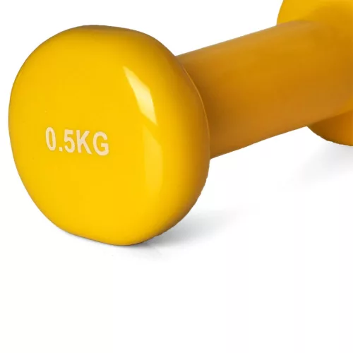 Kézi súlyzó 0,5 kg vinyl, sárga EB-Fit