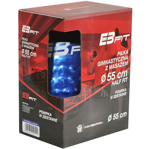 Gimnasztikai labda, tüskés, érzékelő labda, 55cm, kék, pumpával,  EB-Fit