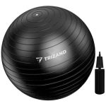   Erősített Gimnasztikai labda Durranásmentes 65 cm pumpával fekete TRIZAND
