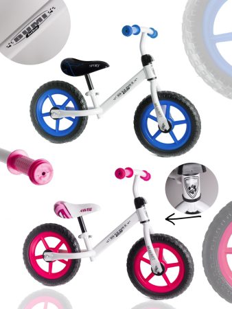 Futóbicikli 2 kerekű Pink-Kék Bumi Bike tömör kerekű