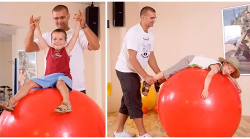 Gimnasztikai labda óriáslabda 120 cm piros – Gymnic Fizio
