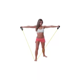   Erősítő gumikötél szivacsos fogantyúval 125 cm gyenge ellenállás sárga – Dittmann Fit-Tube