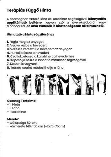 Fejlesztő függőhinta, jóga, pilates függőágy Ayres-Terápiás hinta SZÜRKE PRO-Sport Premium