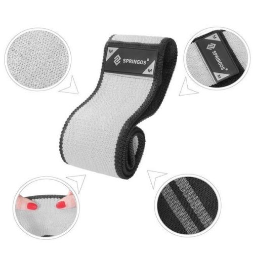 Comberősítő Hip band erősítő szalag szürke 76 cm Springos