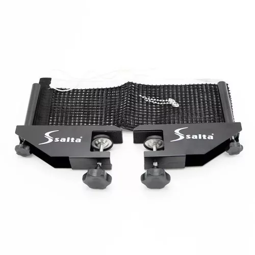 Pingponghálótartó, hálóval – fekete, szorítócsavaros kivitel – Salta