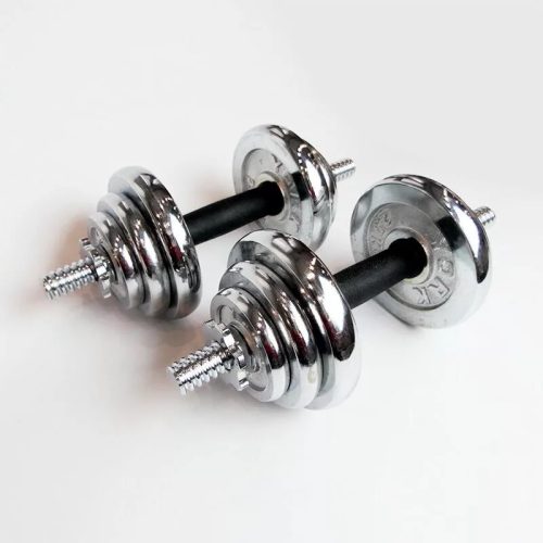 Súlyzókészlet 20 kg krómozott, levehető gumiborítással PRO-Sport