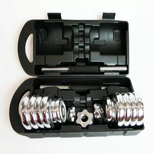 Súlyzókészlet 20 kg krómozott, levehető gumiborítással PRO-Sport