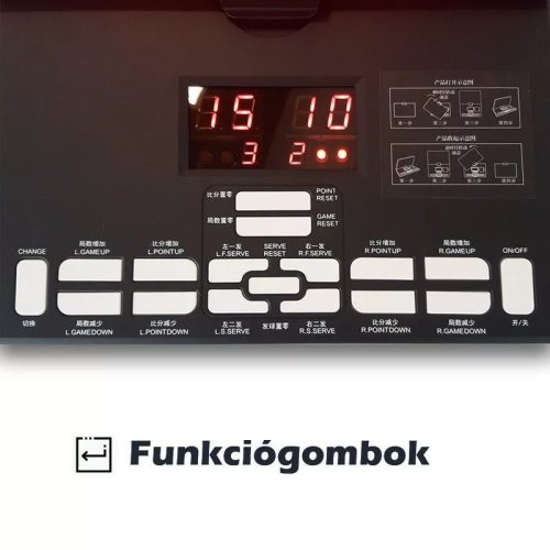 Multifunkciós LED-es asztali eredményjelző, összecsukható – PRO-Sport