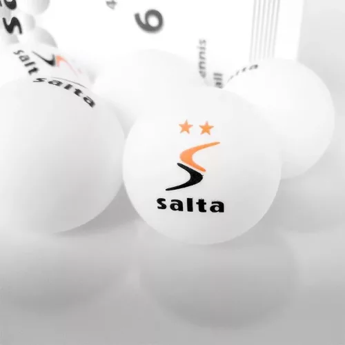Pingponglabda szett, 6 db – fehér, 2 csillagos, celulózmentes – SALTA
