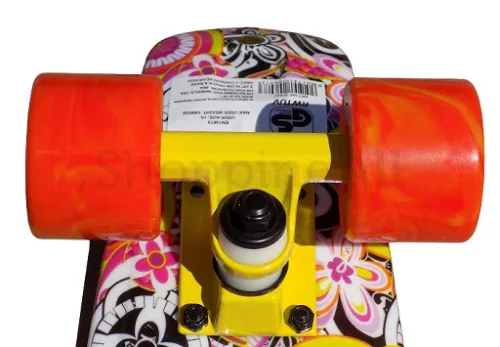 Műanyag gördeszka, rózsaszín-fekete, Flower Spartan Retro Plastik Board