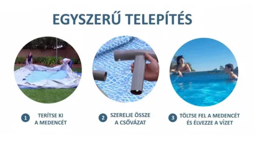 Vízforgatós medence szett, fémvázas 305x76 cm INTEX PRISM FRAME POOL 26702