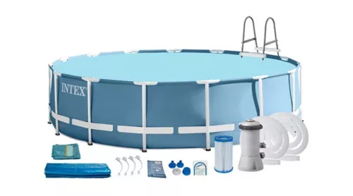 Vízforgatós medence szett, fémvázas 457x107 cm - INTEX PRISM FRAME POOL 26724