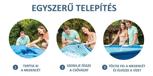 Vízforgatós medence szett, fémvázas, 366x76 cm, vízforgatóval - INTEX 28212